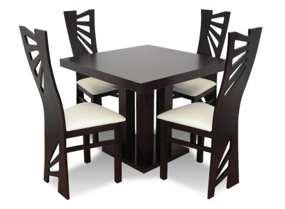 Dining set Dining table Table Wood Dining room Suite 4x Chair Set Chairs 5 pcs. set