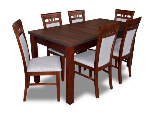 Dining table 6x Chairs Dining room Set Group Suite Table Seating group 7pcs.