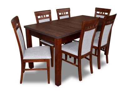 Dining table 6x Chairs Dining room Set Group Suite Table Seating group 7pcs.