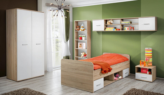 Complete Childrens room Set Bedside table Designer Bed Modern Wardrobe Furniture