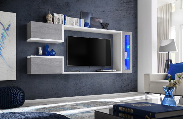 Wall unit Suite Designer Furniture Wall cabinet Modern Wood Shelves new