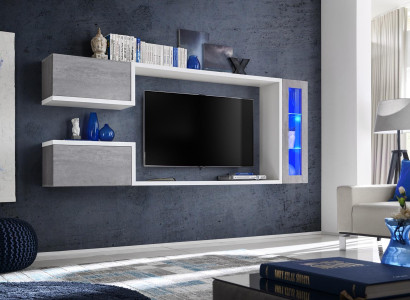Wall unit Suite Designer Furniture Wall cabinet Modern Wood Shelves new
