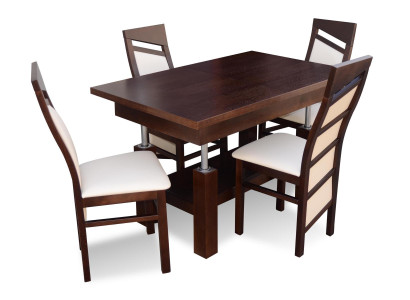 Design Dining room Set Suite 5pcs Wood Furniture Kitchens 4x Chair Table Armchairs