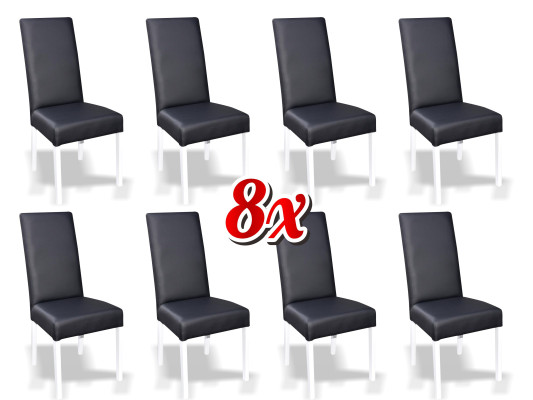 Dining room Chairs Leather Group Suite Wood Set 8x Chair Set Armchair Suite new