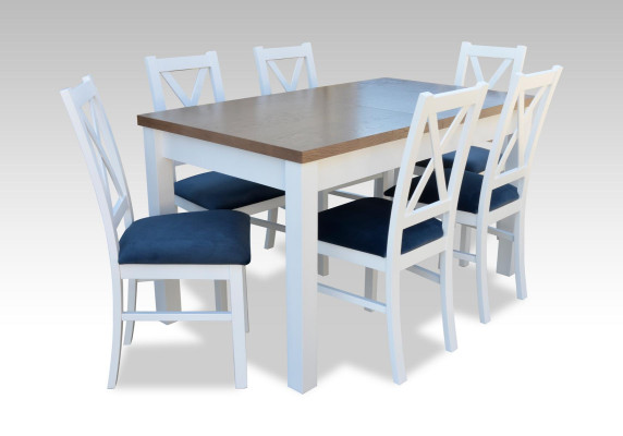 Dining table Suite Table 6xChairs Chair Dining room Suite Table Wood Textile 7pcs