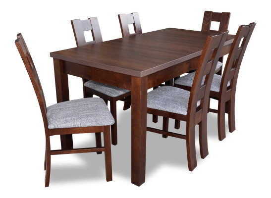 Classic r Dining table Table Wood Dining room Suite 6x Chairs Set 7 pcs.