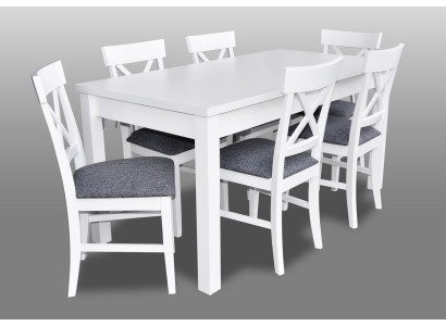 Modern Antique Style Dining room Set Wood Metal Table Dining Set 6x Chairs Chair