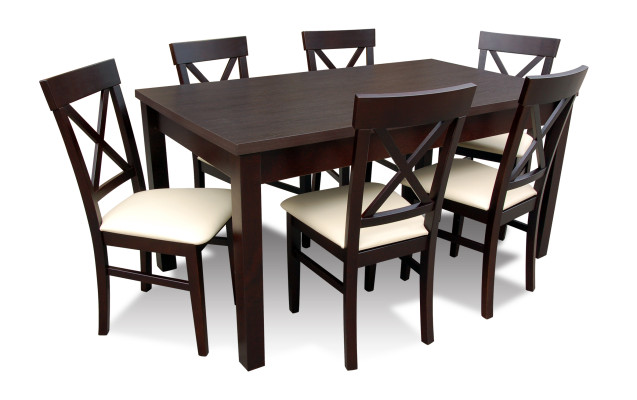 Designer Dining table Dining room + 6 chairs Group Chair Tables Wood Table