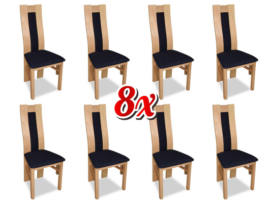 Chair 8x Dining room Upholstered Chair Lounge Textile Armchair Set new Kitchen Chairs Seat