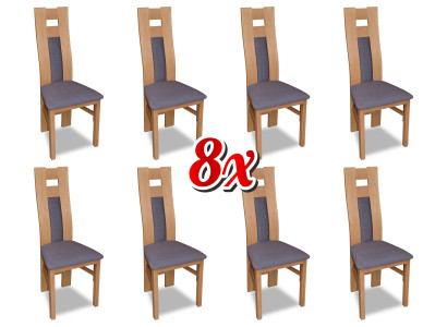Suite Complete 8x Designer Chair Set Dining room Lehn Upholstery Seat Chairs Fabric