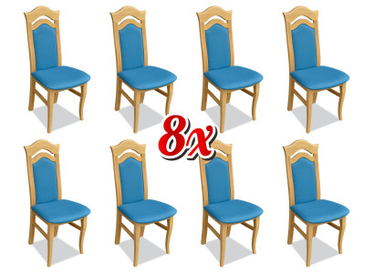 Dining room Chair Solid Wood Restaurant Chairs 8x Set Armchair Upholstery Recliner Chairs