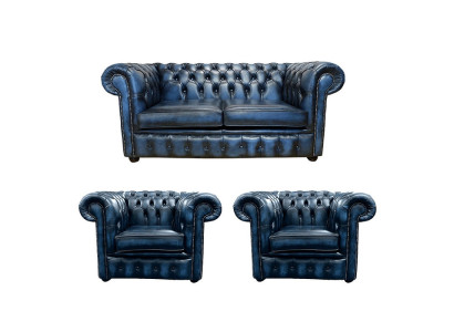 Chesterfield 2+1+1 Leather Sofa Textile Couch Fabric Upholstery Sofa Suite