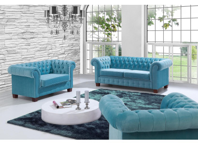 Chesterfield 2+1+1 Sofa set Couch Upholstery Seat Suite Sofa Couches