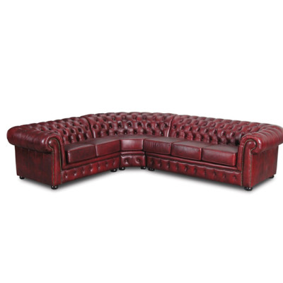 Corner sofa Sofa Couch Upholstery Corner suite Corner Chesterfield 100% Leather Immediately