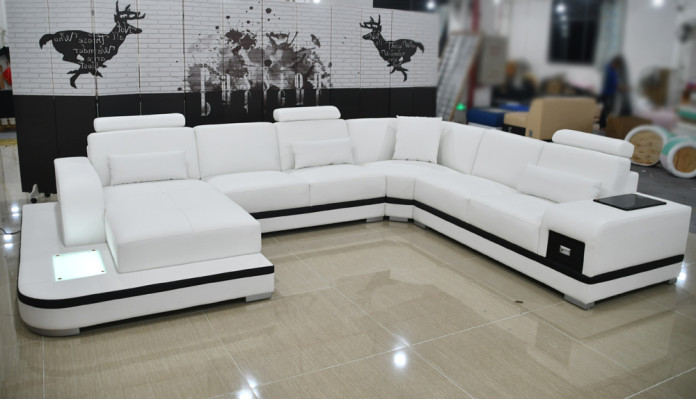 Design Leather Sofa Sofa Modern Upholstery Leather Corner sofa Couch Textile Living landscape