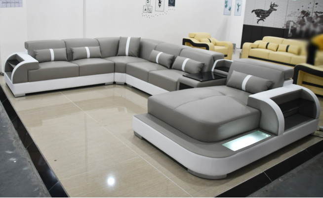 Leather Sofa Sofa Modern Upholstery Leather Design Corner sofa Couch Textile Living landscape