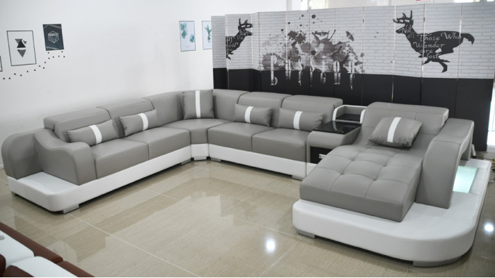 Leather Sofa Sofa Modern Leather Design Corner sofa Couch Textile Upholstery Living landscape