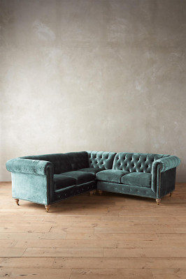Corner sofa Chesterfield Leather Sofa Sofa Couch Textile Fabric Upholstery Corner new