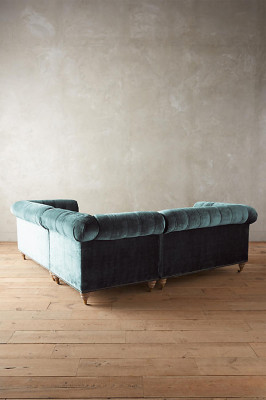 Corner sofa Chesterfield Leather Sofa Sofa Couch Textile Fabric Upholstery Corner new