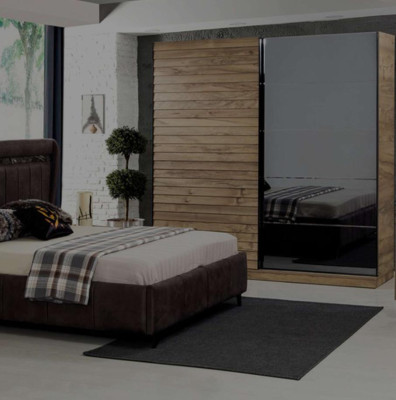 Bedroom Furniture Designer Upholstered bed 2x Bedside tables Wardrobe
