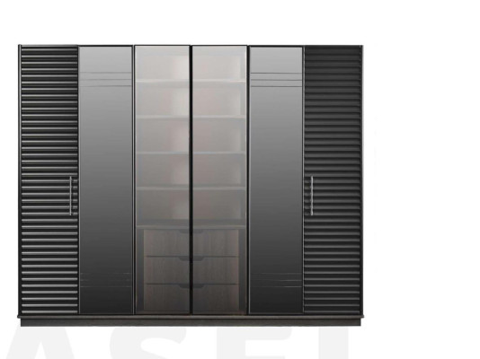 Black Wardrobe Luxury Cabinets Bedroom Wardrobe Wood Furniture