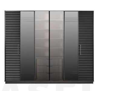 Black Wardrobe Luxury Cabinets Bedroom Wardrobe Wood Furniture