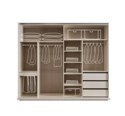 Designer Gray Wardrobe Wooden Cabinet Bedroom Luxury Cabinets