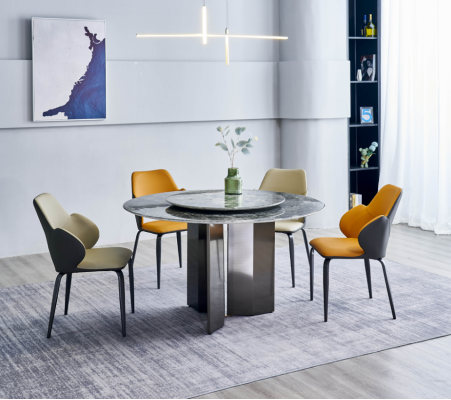 Gray round table Dining room tables Kitchen table Luxury wooden tables Table