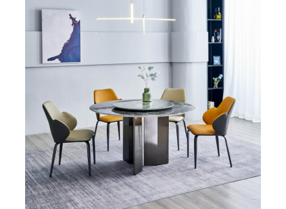 Gray round table Dining room tables Kitchen table Luxury wooden tables Table