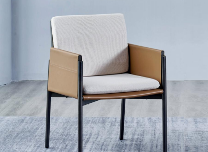 White -Beige Armrest Chair Designer Chairs Upholstered furniture Modern Furniture