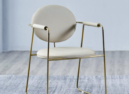 White Dining room Chair Designer Stainless Steel Chair Single Seater Modern Furniture