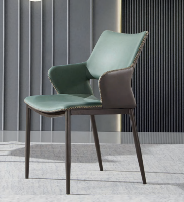 Brown-green Wood Dining chairs Designer wooden chair Modern armchairs