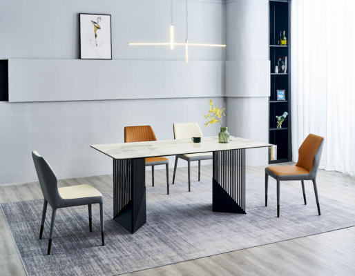 Modern Dining room Furniture Designer Dining set 4x upholstered chairs Dining table