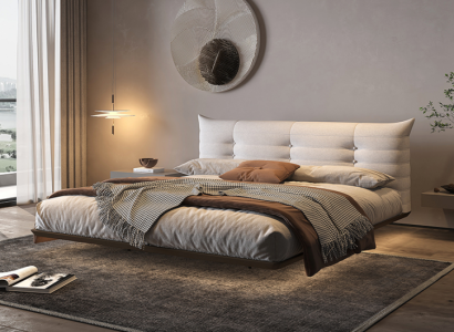 White Bedroom Bed Designer Wall Bed LED Beds Wooden Frame Furniture