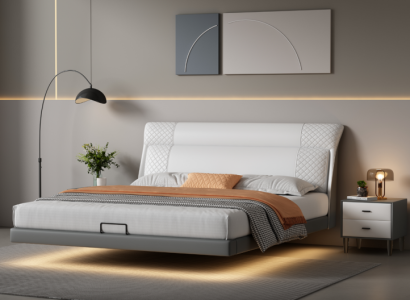 White Bedroom Bed Designer Leather Beds Textile Beds Double Beds