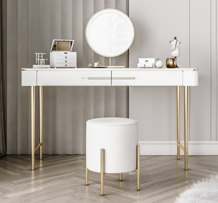 White Dressing table Designer cosmetic table 2x drawers dressing table