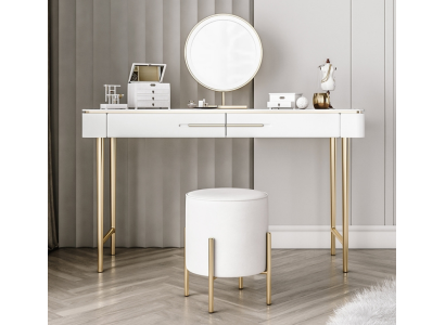 White Dressing table Designer cosmetic table 2x drawers dressing table