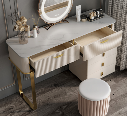 Elegant dressing table 2x drawers dressing table luxury cosmetic chest of drawers