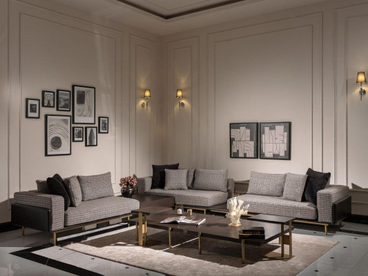 Corner sofa L-shape Corner suite Large sofa Gray upholstered sofa Fabric sofa new