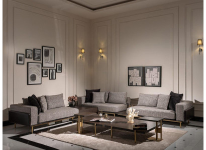 Corner sofa L-shape Corner suite Large sofa Gray upholstered sofa Fabric sofa new