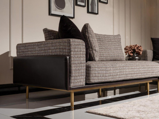 Corner sofa L-shape Corner suite Large sofa Gray upholstered sofa Fabric sofa new