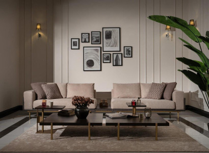 Four Seater Sofa 4 Seater Upholstered Sofa Fabric Sofa Beige Modern Table new