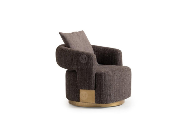 Complete e Living room Armchair Side tables 4pcs Fabric Gray Wood Modern