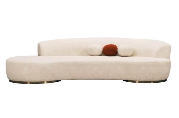 Group upholstered sofa three-seater puff sofa 3 seater fabric sofa 4-piece white