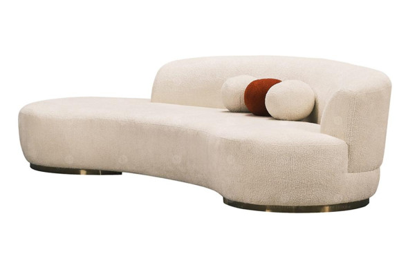 Group upholstered sofa three-seater puff sofa 3 seater fabric sofa 4-piece white