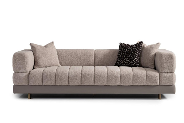 Three Seater Couch Sofa 3 Seater Upholstered Sofa Fabric Sofa Modern Gray