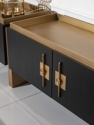Sideboard Sideboard Wardrobe Chest of drawers Wood Black Modern Design Gold