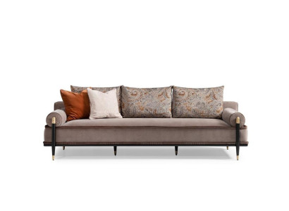 Three Seater Sofa 3 Seater Fabric Sofa Gray Luxury Upholstered Sofa Couch Fabric