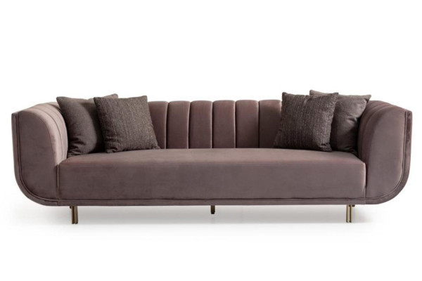 Modern Couch Three Seater Sofa Upholstered Sofa Fabric Sofa Purple 3 Seater new