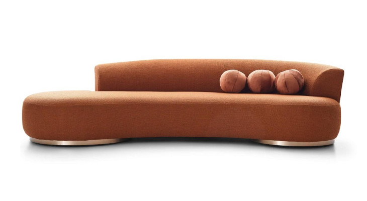 Modern Upholstered Sofa Three Seater Couch Sofa 3 Seater Fabric Sofa Orange
